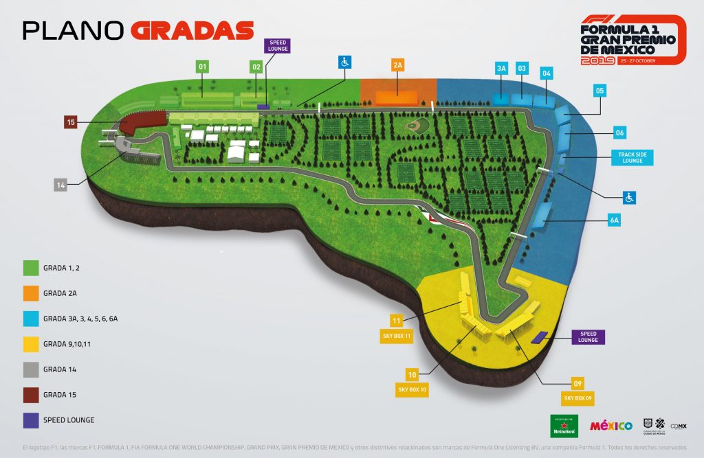 Mapa Formula 1 México Autodromo Hnos. Rdz.